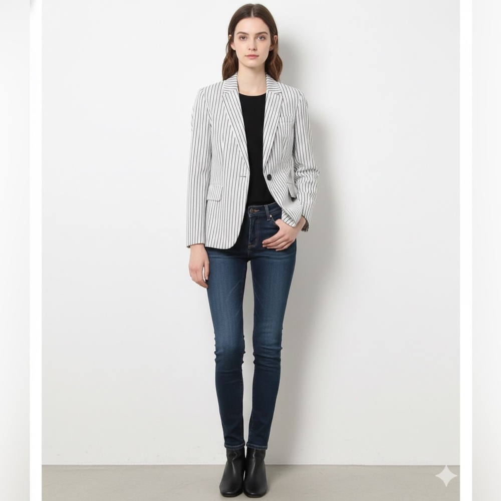 Banana Republic Black and White Pinstripe Blazer